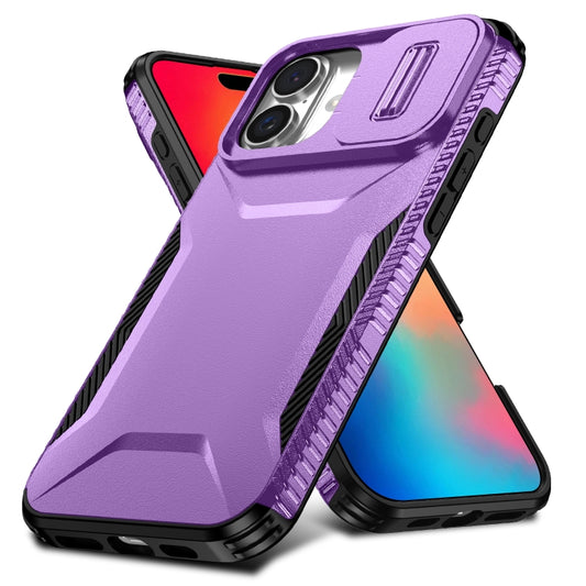 For iPhone 16 Plus Sliding Camshield Phone Case(Purple) by buy2fix