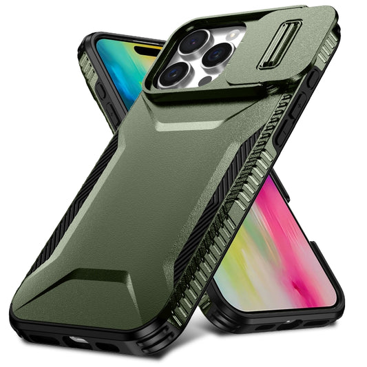 For iPhone 16 Pro Sliding Camshield Phone Case(Alpine Green) by buy2fix