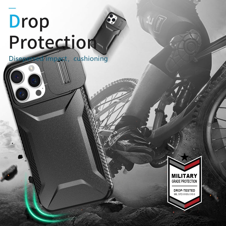 For iPhone 16 Pro Sliding Camshield Phone Case(Black) by buy2fix