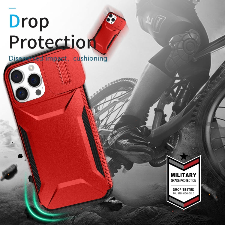 For iPhone 16 Pro Sliding Camshield Phone Case(Red) by buy2fix