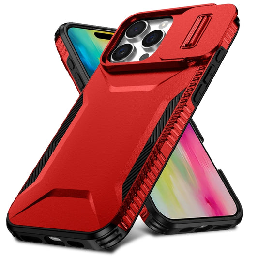 For iPhone 16 Pro Max Sliding Camshield Phone Case(Red) by buy2fix