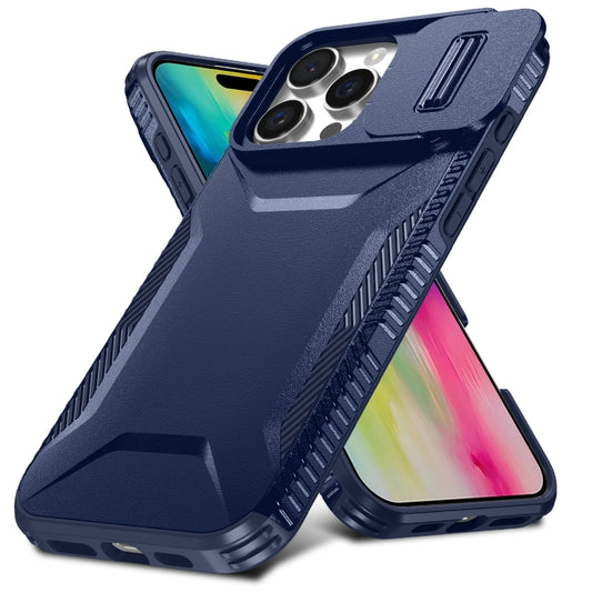 For iPhone 16 Pro Max Sliding Camshield Phone Case(Blue) by buy2fix