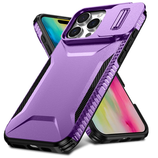 For iPhone 16 Pro Max Sliding Camshield Phone Case(Purple) by buy2fix