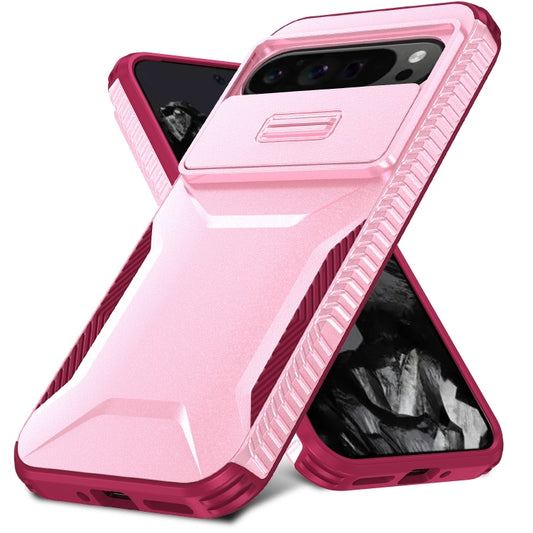 For Google Pixel 10 Pro XL / 9 Pro XL Sliding Camshield Phone Case(Pink + Rose Red) by buy2fix