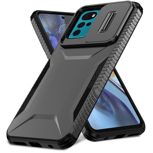 For Motorola Moto G22 2024 Sliding Camshield Phone Case(Black) by buy2fix