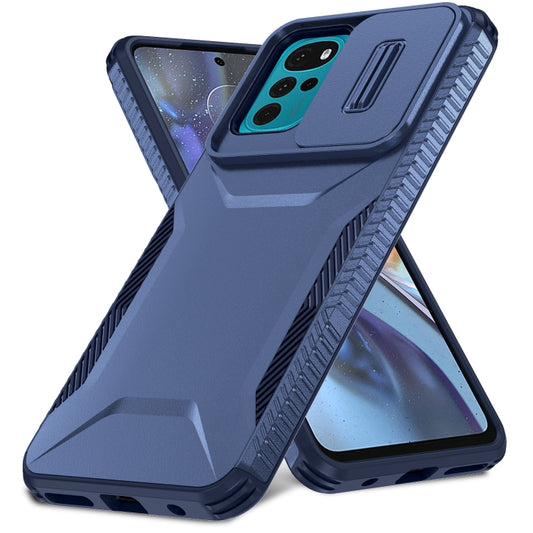 For Motorola Moto G22 2024 Sliding Camshield Phone Case(Blue) by buy2fix