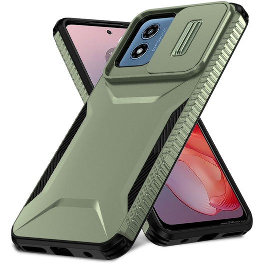For Motorola Moto G Play 4G 2024 Sliding Camshield Phone Case(Alpine Green) by buy2fix