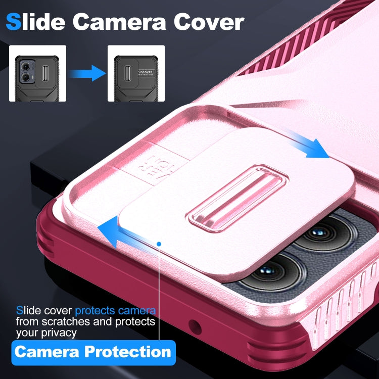 For Motorola Edge 5G 2024 Sliding Camshield Phone Case(Pink + Rose Red) by buy2fix