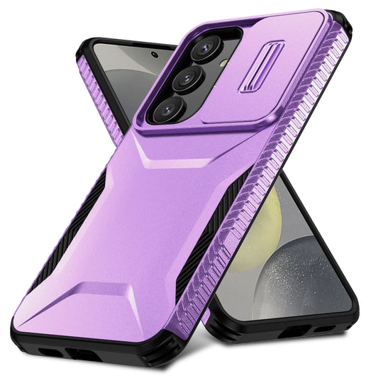 For Samsung Galaxy S25+ 5G / S24+ 5G Sliding Camshield Phone Case(Purple) by buy2fix