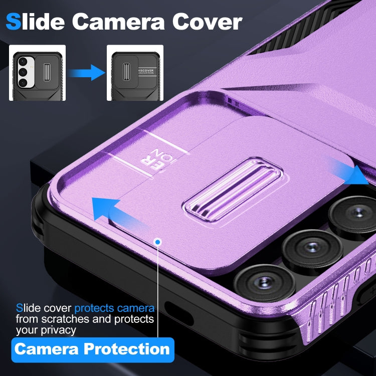 For Samsung Galaxy S25+ 5G / S24+ 5G Sliding Camshield Phone Case(Purple) by buy2fix