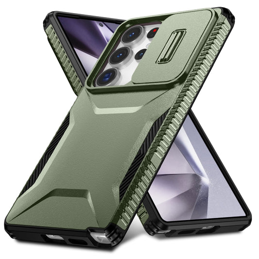 For Samsung Galaxy S25 Ultra 5G Sliding Camshield Phone Case(Alpine Green) by buy2fix