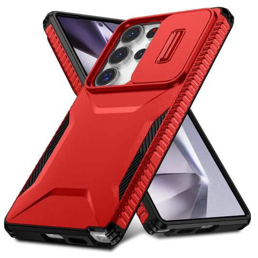For Samsung Galaxy S25 Ultra 5G Sliding Camshield Phone Case(Red) by buy2fix