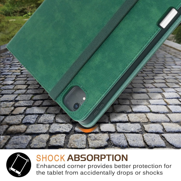 For iPad Air 11 2025 / 2024 Front Stand Smart TPU Leather Tablet Case(Green) by buy2fix