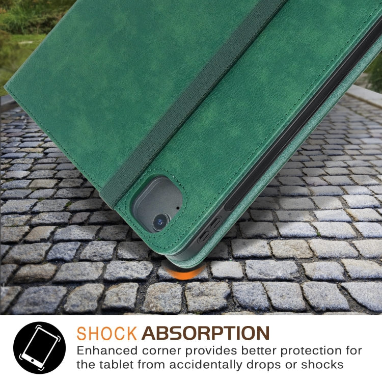 For iPad Air 13 2025 / 2024 Front Stand Smart TPU Leather Tablet Case(Green) by buy2fix