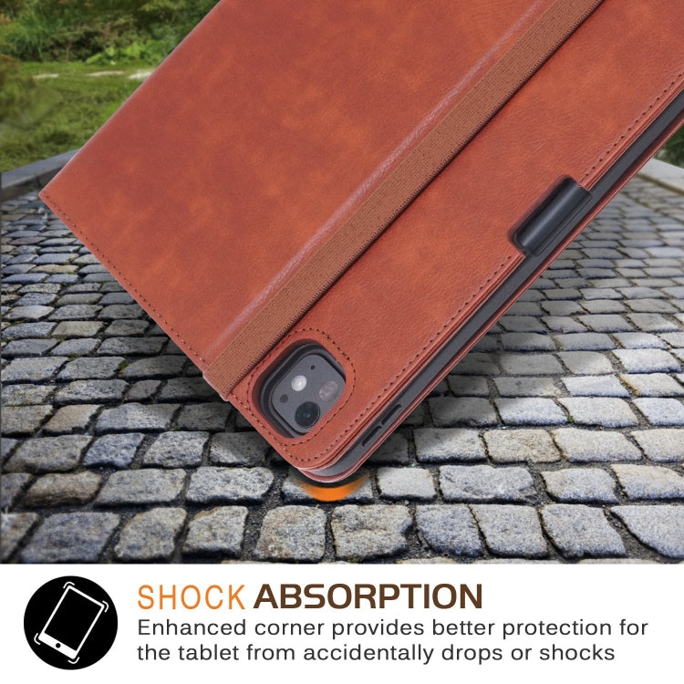 For iPad Pro 11 2025 / 2024 Front Stand Smart TPU Leather Tablet Case(Brown) by buy2fix