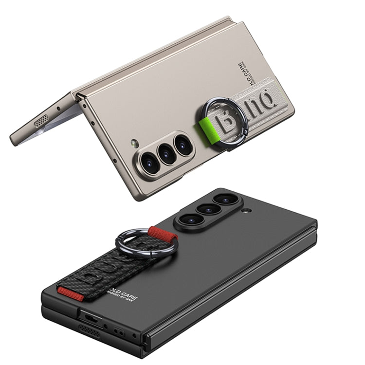 For Samsung Galaxy Z Fold6 GKK Integrated Accurate Hole Side Wrist Strap Ring Phone Case(Titanium Gray) by GKK