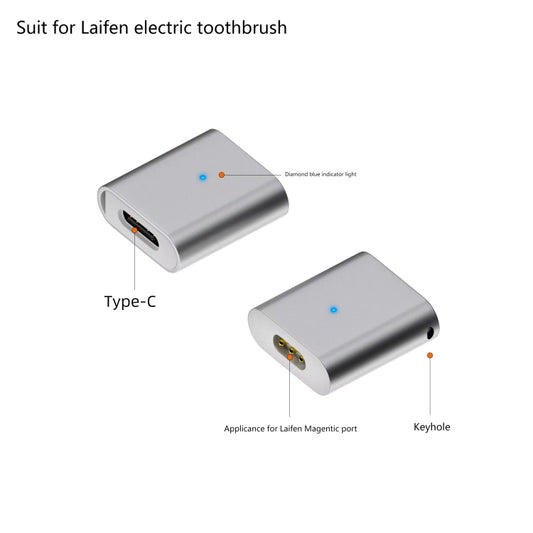 For Laifen Electric Toothbrush Magnetic Charging Adapter(Type-C Female to Straight Head) by buy2fix