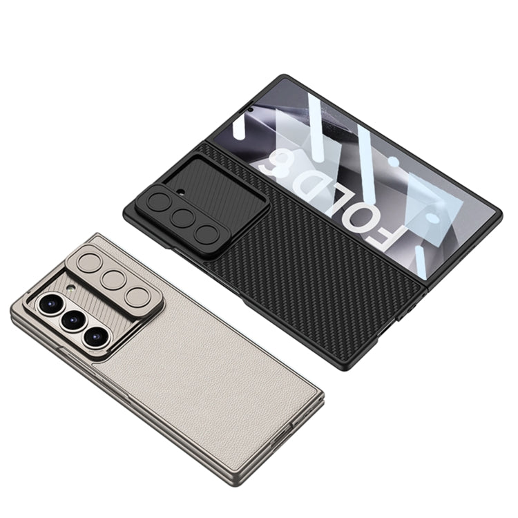 For Samsung Galaxy Z Fold6 GKK Integrated Ultra-thin Sliding Window Leather Phone Case(Grey) by GKK