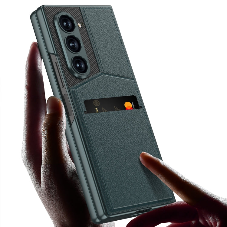 For Samsung Galaxy Z Fold6 GKK Integrated Rotor Bracket Recessed Card Bag Phone Case(Titanium Grey) by GKK