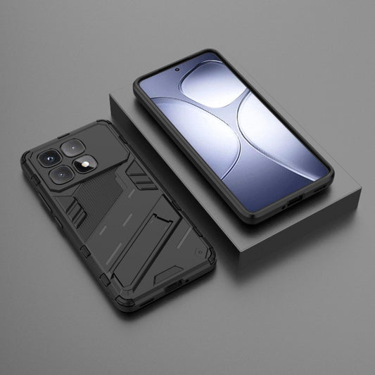 For Redmi K70 Ultra Global Punk Armor 2 in 1 PC + TPU Phone Case with Holder(Black) by buy2fix