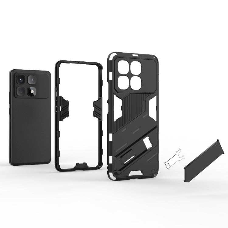 For Redmi K70 Ultra Global Punk Armor 2 in 1 PC + TPU Phone Case with Holder(Grey) by buy2fix