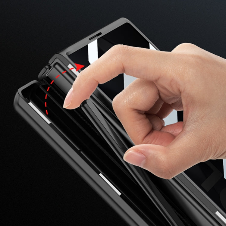 For Samsung Galaxy Z Fold6 GKK Integrated Anti Peep Full Coverage Magnetic Fold Phone Case with Pen Box, Not Included Pen(Titanium Gray) by GKK