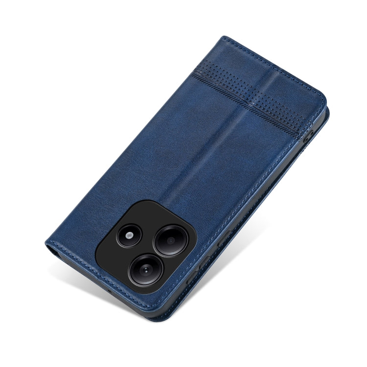 For Redmi Note 14 5G AZNS Magnetic Calf Texture Flip Leather Phone Case(Dark Blue) by AZNS