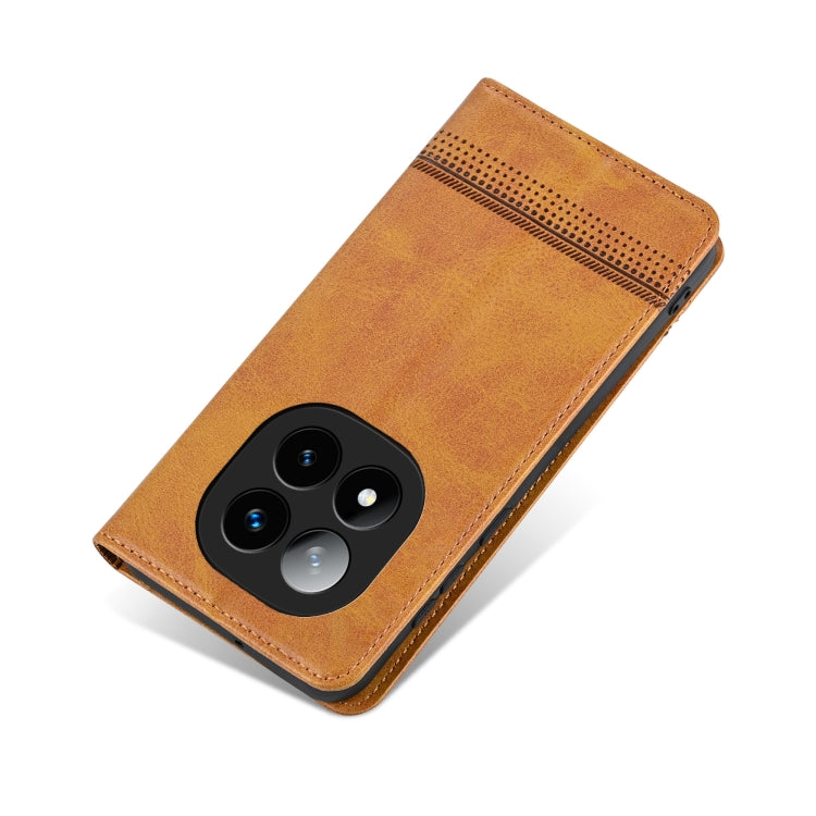 For Redmi Note 14 Pro+ 5G AZNS Magnetic Calf Texture Flip Leather Phone Case(Light Brown) by AZNS