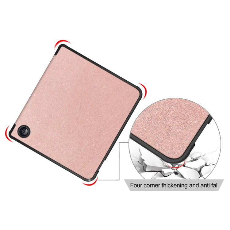 For Kobo Libra Colour 2024 Solid Color Deformation TPU Leather Smart Tablet Case(Rose Gold) by buy2fix