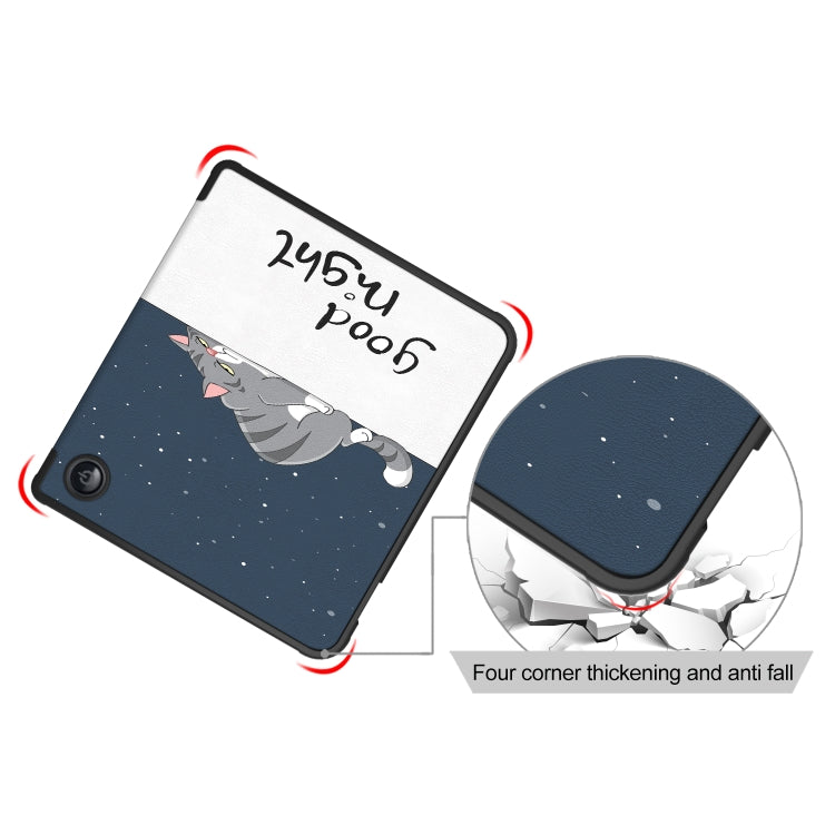 For Kobo Libra Colour 2024 Solid Color Deformation TPU Leather Smart Tablet Case(Lazy Cat) by buy2fix