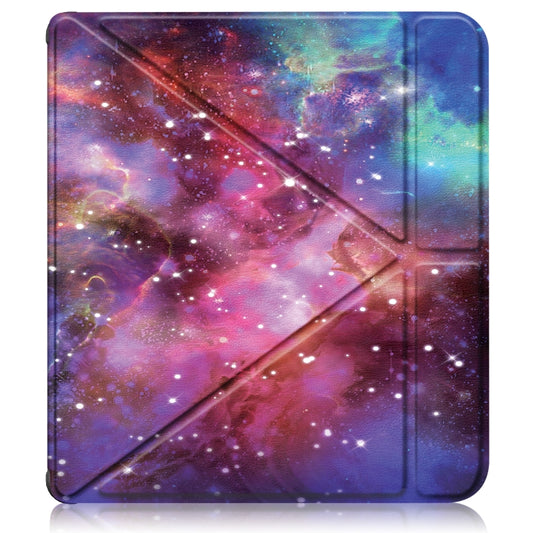 For Kobo Libra Colour 2024 Solid Color Deformation TPU Leather Smart Tablet Case(Milky Way) by buy2fix