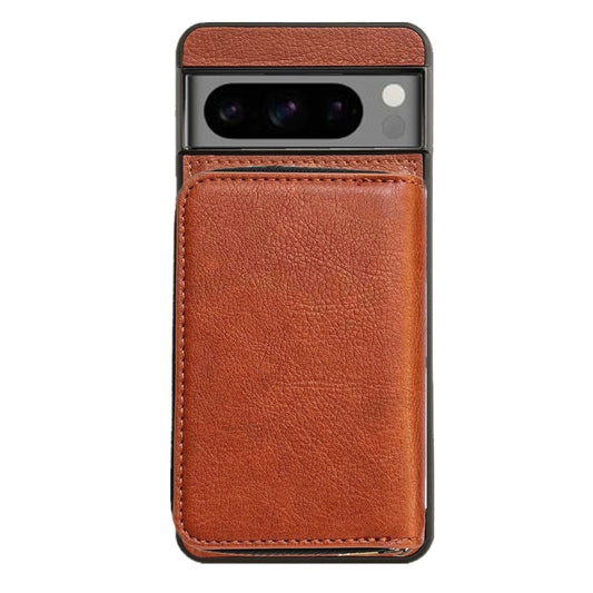 For Google Pixel 9 / 9 Pro Solid Color Zipper 11-Card Slots Bag Phone Case with Lanyard(Brown) by buy2fix