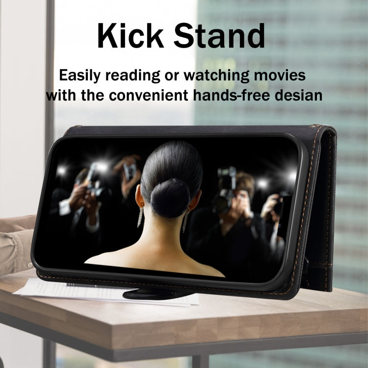 For Samsung Galaxy S25+ 5G ESEBLE Retro Frosted RFID Flip Leather Phone Case(Black) by ESEBLE