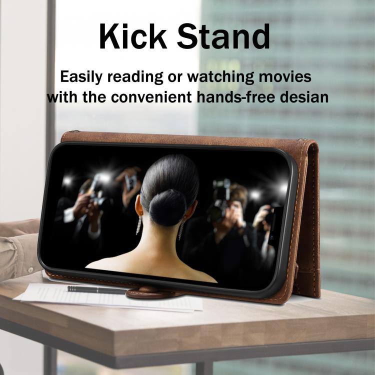 For Samsung Galaxy S25 Edge 5G ESEBLE Retro Frosted RFID Flip Leather Phone Case(Brown) - Galaxy S25 Edge 5G Cases by ESEBLE | Online Shopping UK | buy2fix