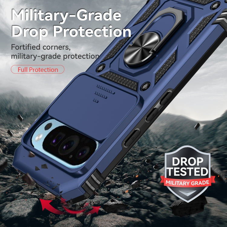 For Google Pixel 9 Sliding Camshield Holder Phone Case(Blue) by buy2fix