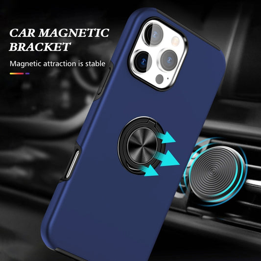For iPhone 16 Magnetic Ring Holder Phone Case(Navy Blue) by buy2fix