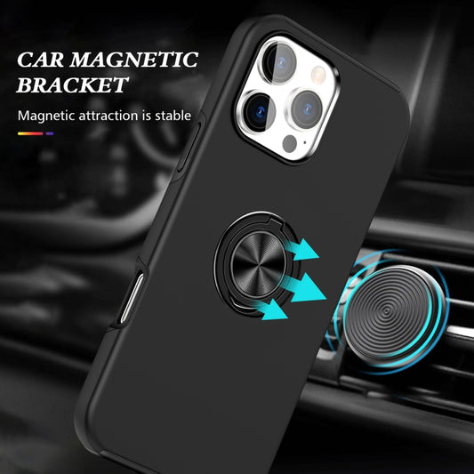 For iPhone 16 Magnetic Ring Holder Phone Case(Black) by buy2fix