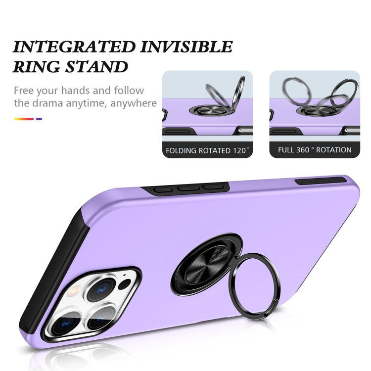 For iPhone 16 Magnetic Ring Holder Phone Case(Purple) by buy2fix