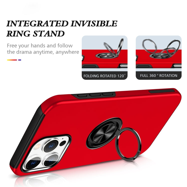 For iPhone 16 Plus Magnetic Ring Holder Phone Case(Red) by buy2fix