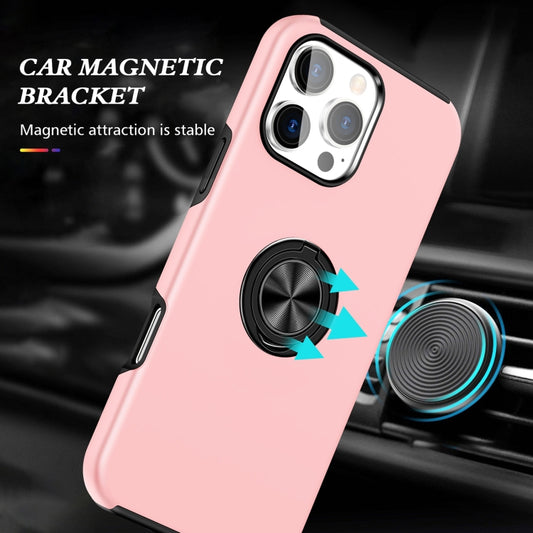 For iPhone 16 Plus Magnetic Ring Holder Phone Case(Rose Gold) by buy2fix