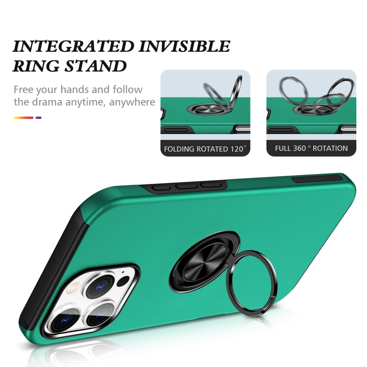 For iPhone 16 Plus Magnetic Ring Holder Phone Case(Dark Green) by buy2fix