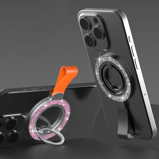 Glitter Magnetic Ring Buckle Holder(Pink Rose + Orange) - Ring Holder by buy2fix | Online Shopping UK | buy2fix