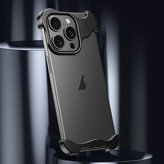 For iPhone 12 Aromatherapy Alloy Frameless Phone Case(Black) by buy2fix
