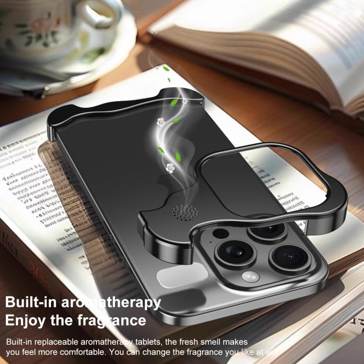 For iPhone 15 Aromatherapy Alloy Frameless Phone Case(Silver) by buy2fix