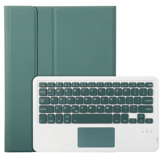 For iPad Air 11 2025 / 2024 / Air 5 10.9 / Air 4 A098B-A Detachable Ultra-Thin Bluetooth Touch Keyboard Leather Tablet Case with Pen Slot(Dark Green) by buy2fix