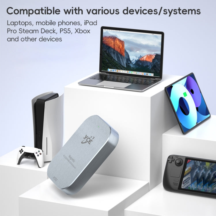 YCE-V195B USB-C / Type-C Female to M.2 NVMe SSD Magnetic Hard Drive Enclosure(Grey) by buy2fix