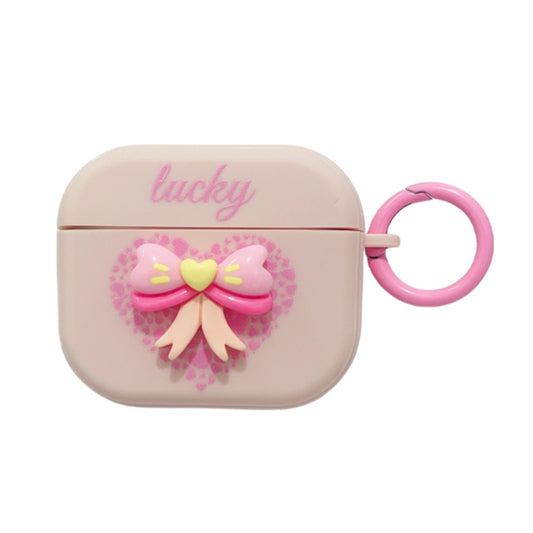 For AirPods 3 3D Love Bowknot Bluetooth Earphone Protective Case(Pink) by buy2fix