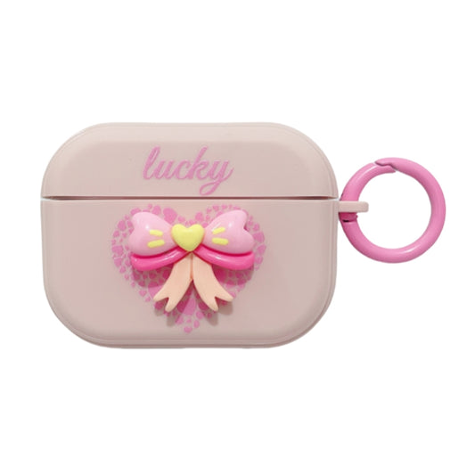 For AirPods Pro 3D Love Bowknot Bluetooth Earphone Protective Case(Pink) by buy2fix