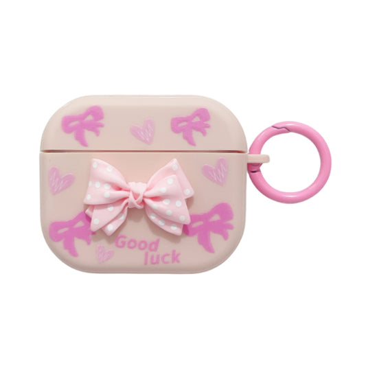 For AirPods 3 3D Dot Bowknot Bluetooth Earphone Protective Case(Pink) by buy2fix