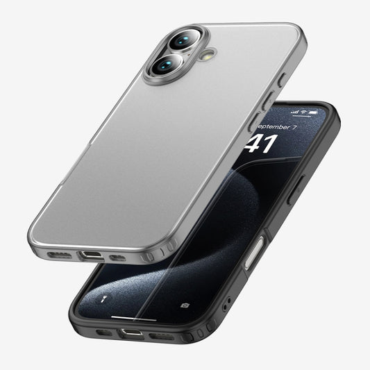 For iPhone 16 Plus Armor Clear TPU Hard PC Phone Case(Grey) by buy2fix